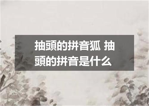 抽頭的拼音狐 抽頭的拼音是什么