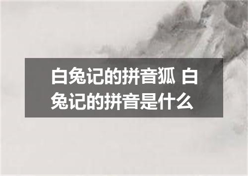 白兔记的拼音狐 白兔记的拼音是什么