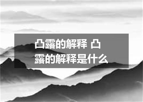 凸露的解释 凸露的解释是什么