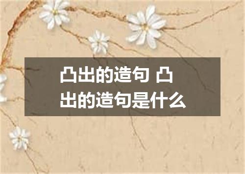 凸出的造句 凸出的造句是什么