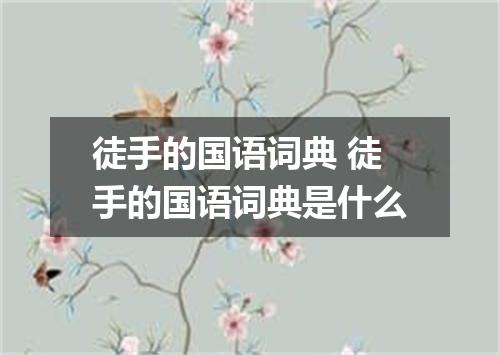 徒手的国语词典 徒手的国语词典是什么