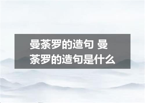 曼荼罗的造句 曼荼罗的造句是什么