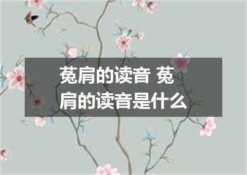 菟肩的读音 菟肩的读音是什么