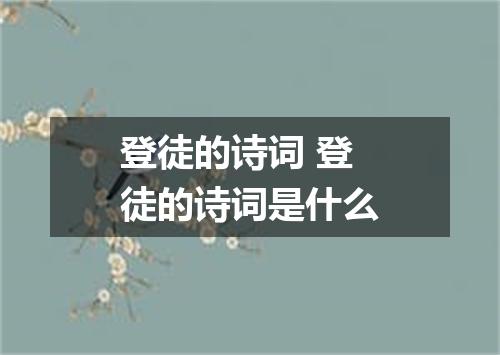登徒的诗词 登徒的诗词是什么