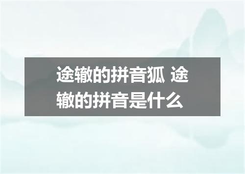 途辙的拼音狐 途辙的拼音是什么