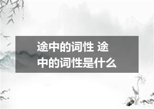 途中的词性 途中的词性是什么