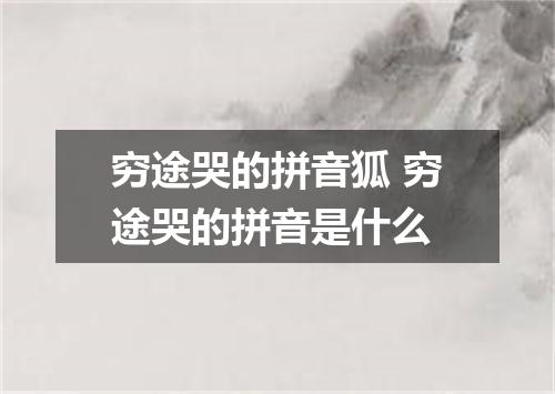 穷途哭的拼音狐 穷途哭的拼音是什么