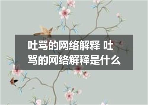 吐骂的网络解释 吐骂的网络解释是什么