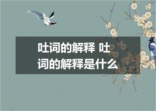 吐词的解释 吐词的解释是什么