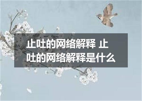 止吐的网络解释 止吐的网络解释是什么