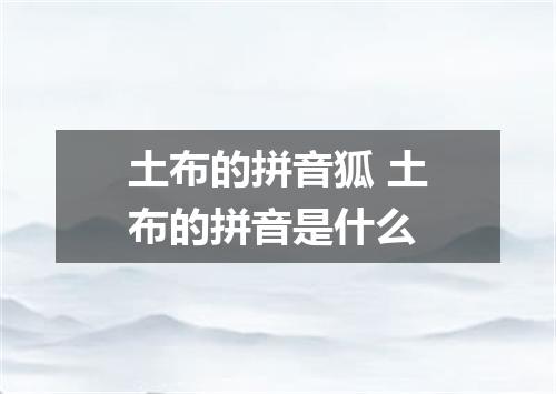 土布的拼音狐 土布的拼音是什么