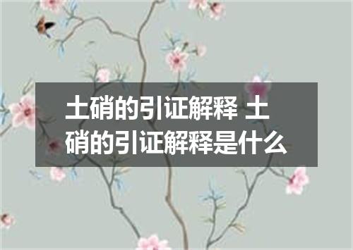 土硝的引证解释 土硝的引证解释是什么