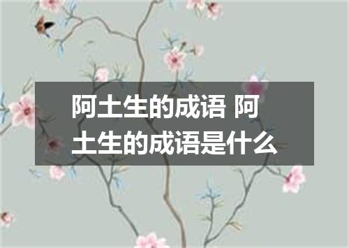 阿土生的成语 阿土生的成语是什么