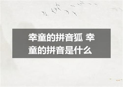 幸童的拼音狐 幸童的拼音是什么
