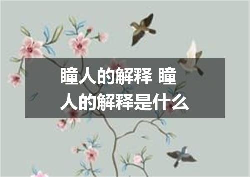 瞳人的解释 瞳人的解释是什么