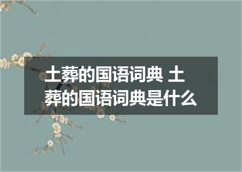 土葬的国语词典 土葬的国语词典是什么