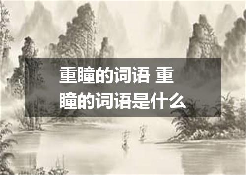 重瞳的词语 重瞳的词语是什么