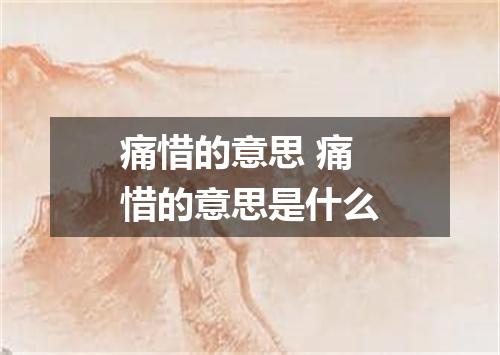 痛惜的意思 痛惜的意思是什么