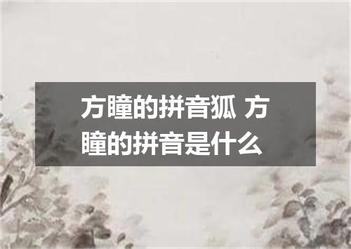 方瞳的拼音狐 方瞳的拼音是什么