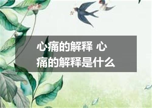 心痛的解释 心痛的解释是什么