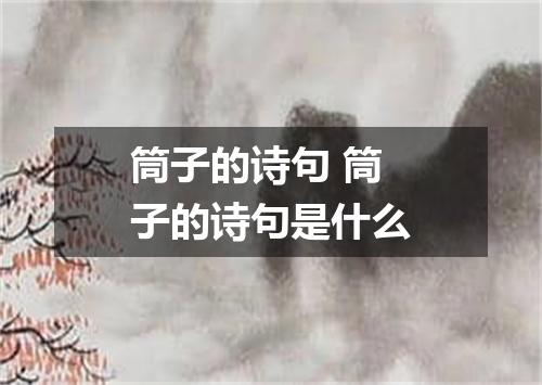 筒子的诗句 筒子的诗句是什么