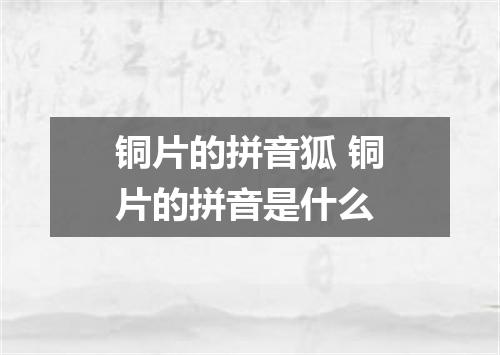 铜片的拼音狐 铜片的拼音是什么