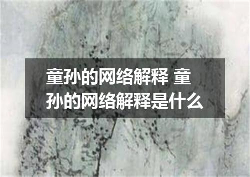 童孙的网络解释 童孙的网络解释是什么