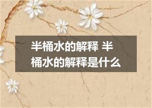半桶水的解释 半桶水的解释是什么