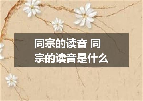 同宗的读音 同宗的读音是什么