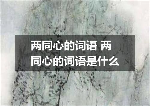 两同心的词语 两同心的词语是什么