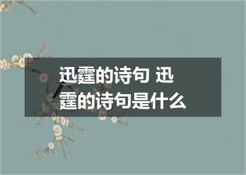 迅霆的诗句 迅霆的诗句是什么