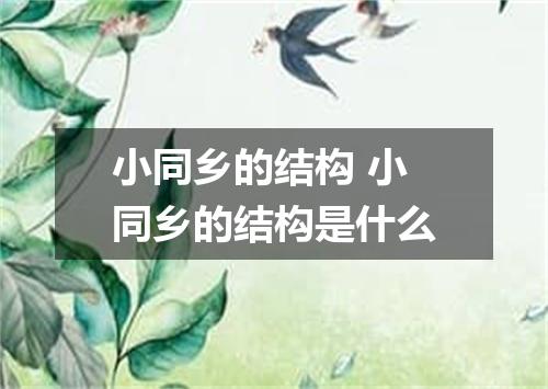 小同乡的结构 小同乡的结构是什么