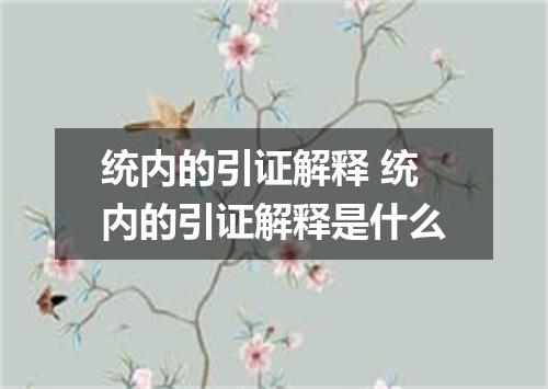统内的引证解释 统内的引证解释是什么