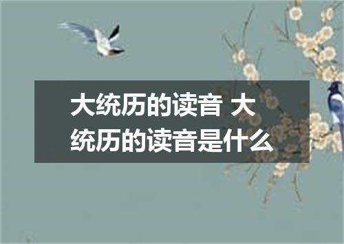 大统历的读音 大统历的读音是什么