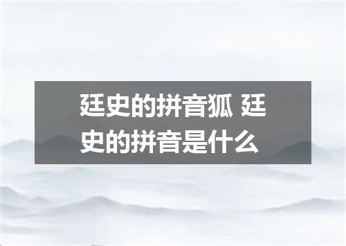 廷史的拼音狐 廷史的拼音是什么