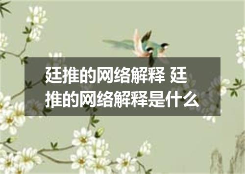 廷推的网络解释 廷推的网络解释是什么