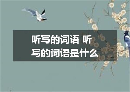 听写的词语 听写的词语是什么
