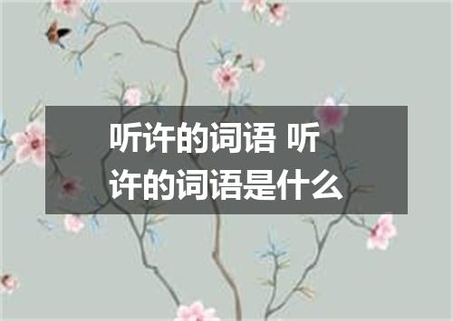 听许的词语 听许的词语是什么