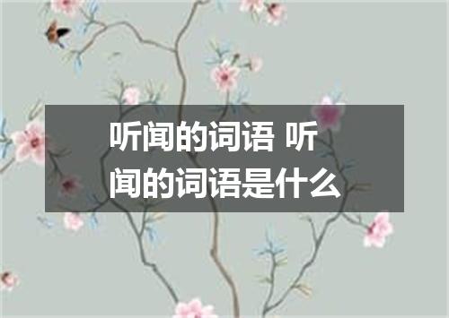 听闻的词语 听闻的词语是什么