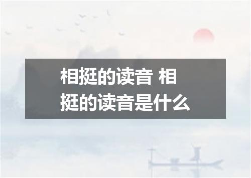 相挺的读音 相挺的读音是什么