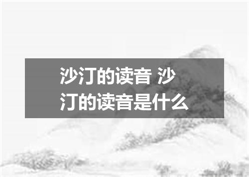 沙汀的读音 沙汀的读音是什么