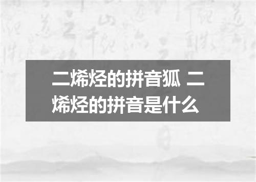 二烯烃的拼音狐 二烯烃的拼音是什么