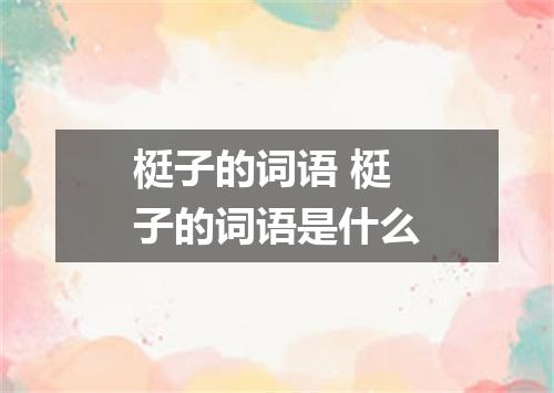 梃子的词语 梃子的词语是什么