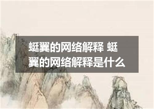 蜓翼的网络解释 蜓翼的网络解释是什么