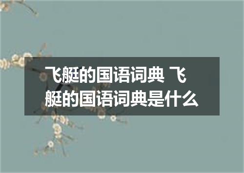 飞艇的国语词典 飞艇的国语词典是什么