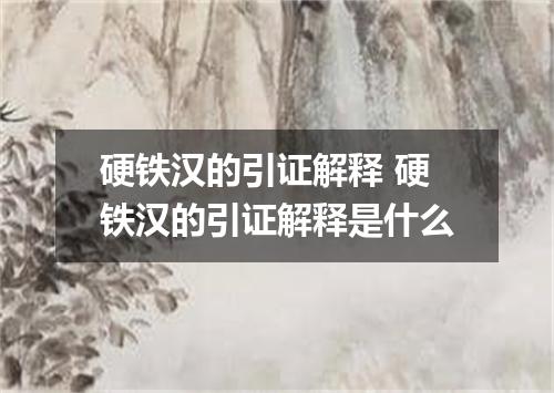 硬铁汉的引证解释 硬铁汉的引证解释是什么