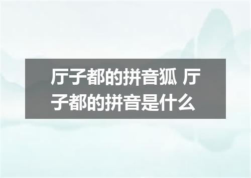 厅子都的拼音狐 厅子都的拼音是什么