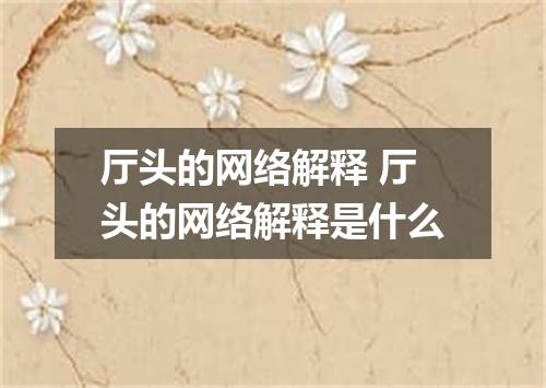 厅头的网络解释 厅头的网络解释是什么