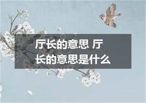 厅长的意思 厅长的意思是什么