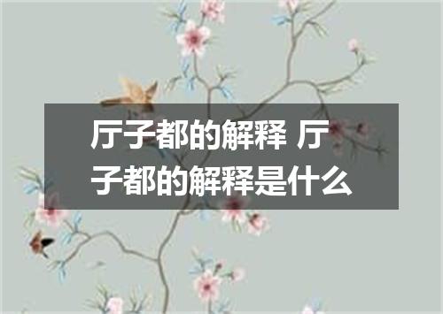 厅子都的解释 厅子都的解释是什么